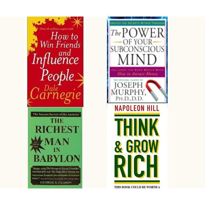 How To Win Friends And Influence People +The Power Of Your Subconscious Mind +The Richest Man In Babylon + Think And Grow Rich