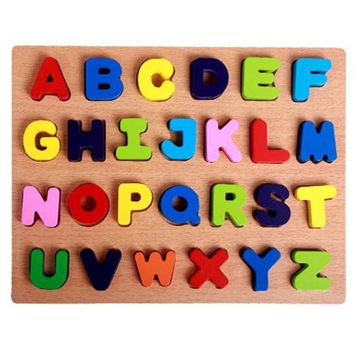 ABC Kids Wooden Colorful 3D Alphabet Board Early Educational