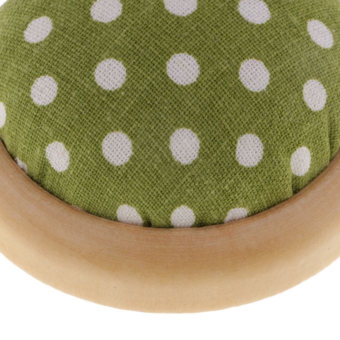 Half Round Green Cotton Fabric Sewing  Storage Holder Pin Green