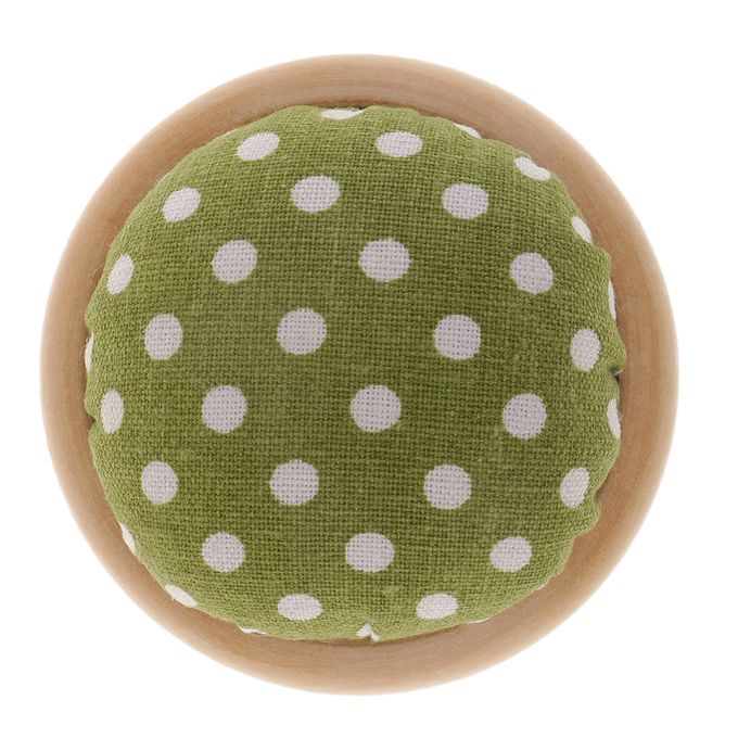 Half Round Green Cotton Fabric Sewing  Storage Holder Pin Green