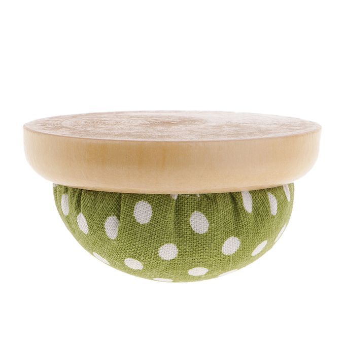 Half Round Green Cotton Fabric Sewing  Storage Holder Pin Green