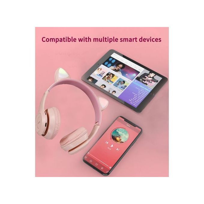 Cat Ear Wireless Bluetooth 5.0 Stereo Foldable Headset