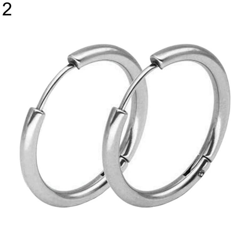1 Pair Stainless Steel Fashion Punk Unisex Ear Hoop-Golden