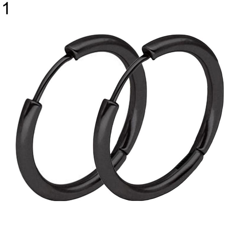 1 Pair Stainless Steel Fashion Punk Unisex Ear Hoop-Golden