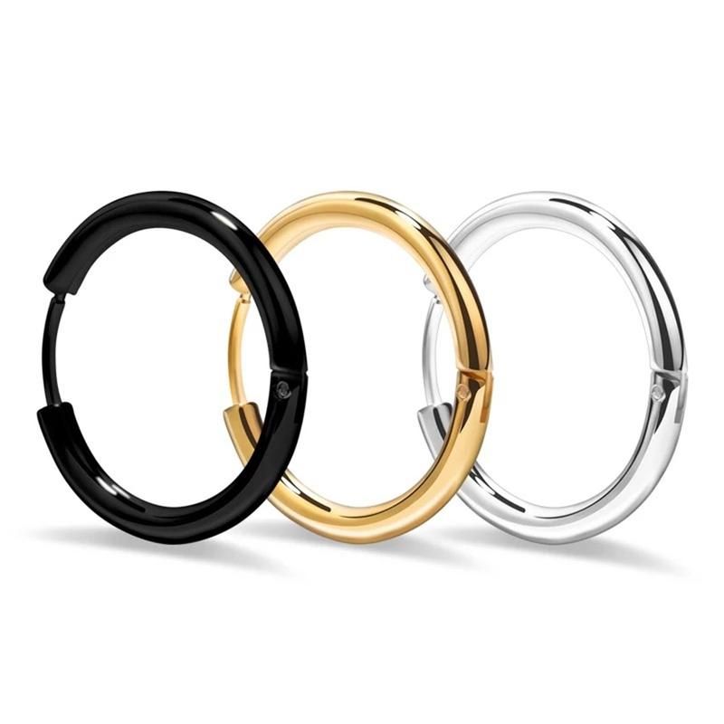 1 Pair Stainless Steel Fashion Punk Unisex Ear Hoop-Golden
