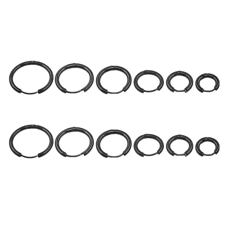 1 Pair Stainless Steel Fashion Punk Unisex Ear Hoop-Golden