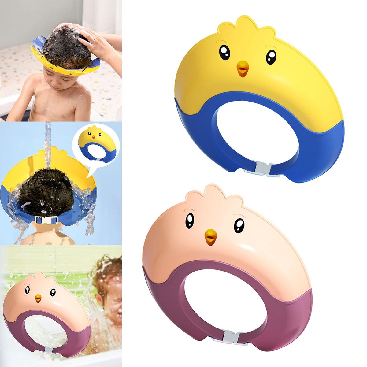 Kids Shower Cap Washing Hair Silicone Shower Visor Yellow