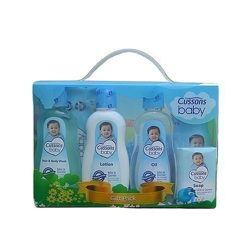 Mild & Gentle Baby Gift Set With FREE BABY WIPES (Large Pack Of 70g Bar Soap, 200ml Lotion, 200ml Oil, 50 Count Wipes, 200g Powder & Sponge)
