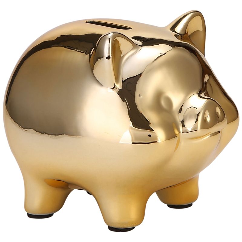 Ceramic Gold Pig Piggy Bank Cute Coin Piggy Bank Creative
