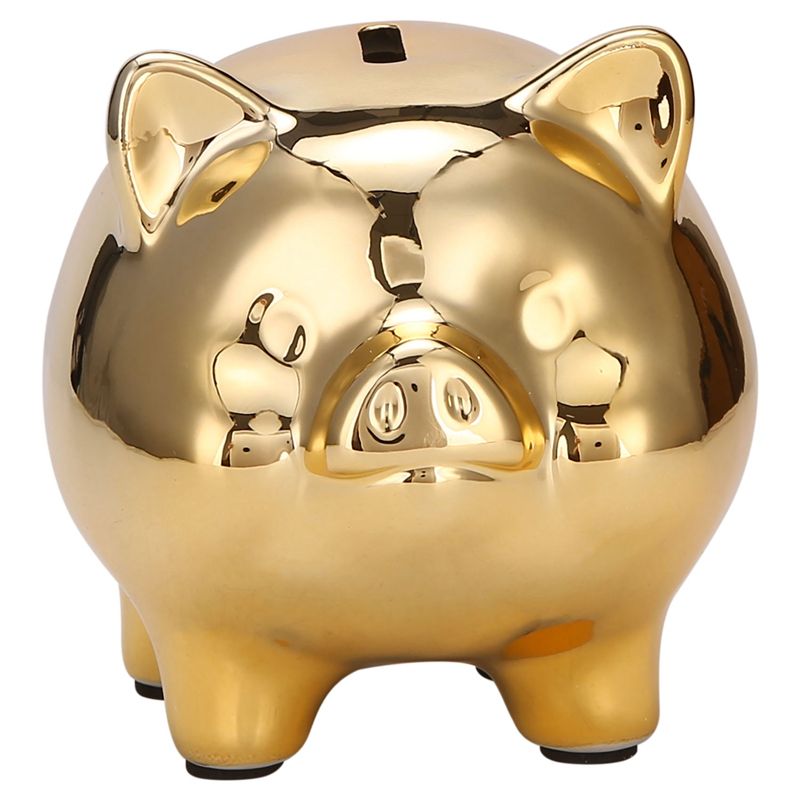 Ceramic Gold Pig Piggy Bank Cute Coin Piggy Bank Creative