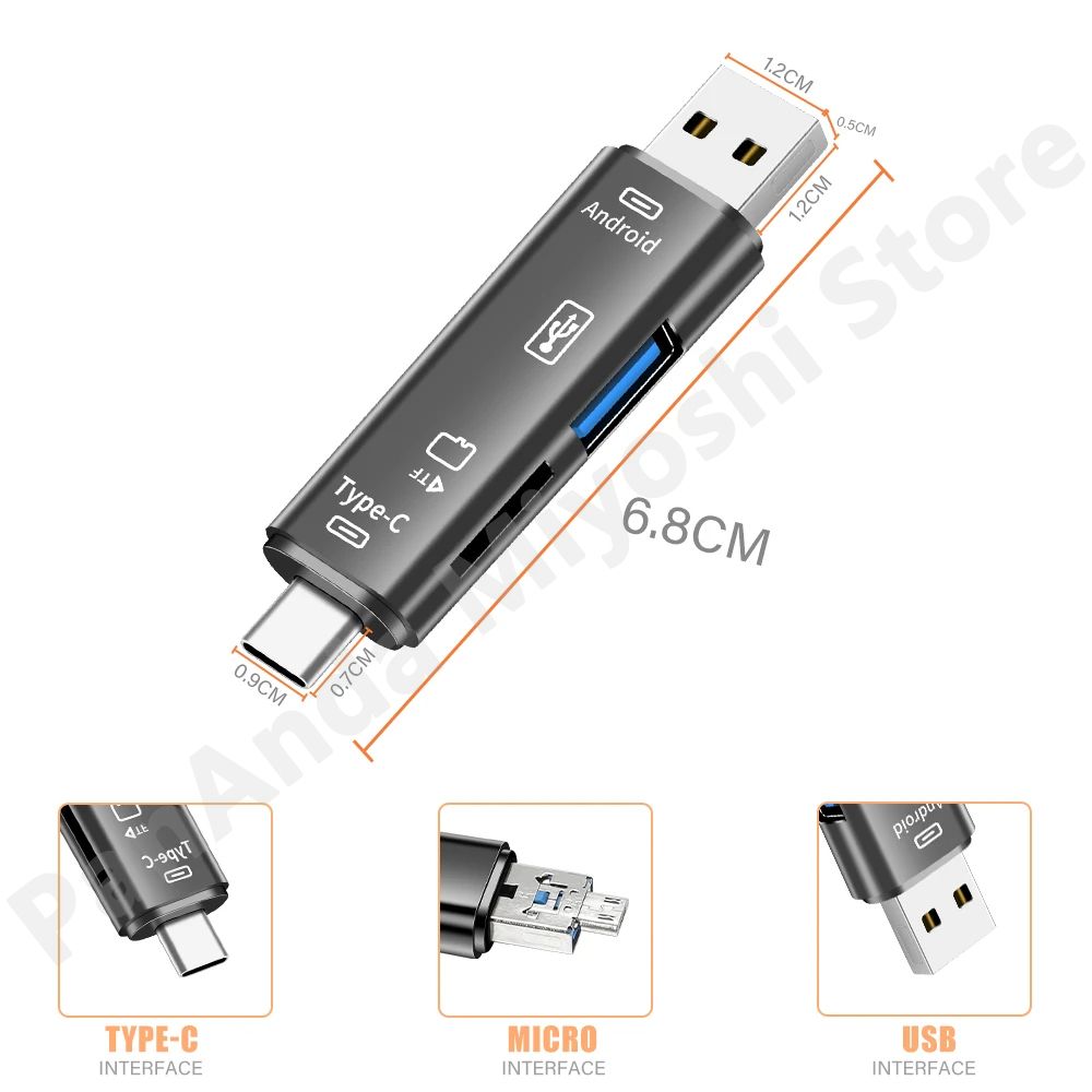 5 In 1 Multifunction OTG SD Memory Card Reader Adapter