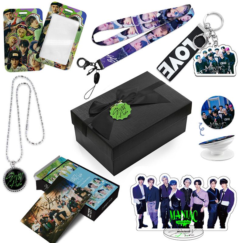 Kpop Stray Kids TWICE Gift Box Set With Lomo Card Keychainyard Pendant Necklace Acrylic