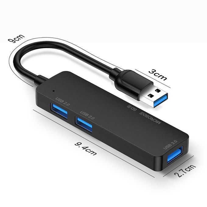 USB HUB 3.0 Adapter, 5 In 1 Ultra-Slim Sd/TF Card Reader