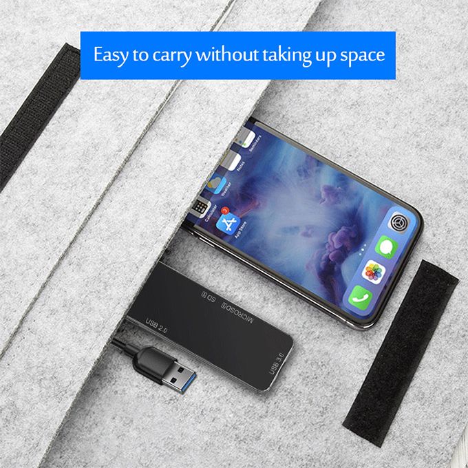 USB HUB 3.0 Adapter, 5 In 1 Ultra-Slim Sd/TF Card Reader