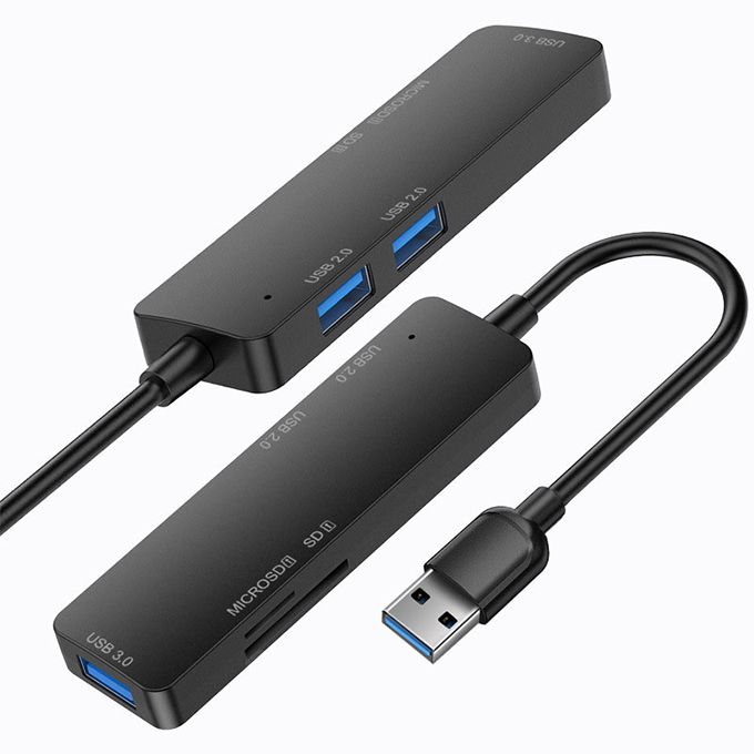 USB HUB 3.0 Adapter, 5 In 1 Ultra-Slim Sd/TF Card Reader