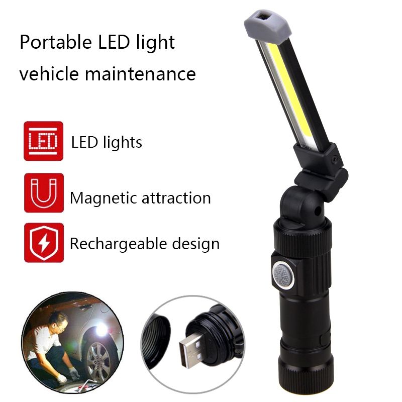COB LED Camping Light 5 Mode USB Rechargeable Magnetic Flashlight Red Warning Light Build-in Battery Work Light Lamp Lantern BIL