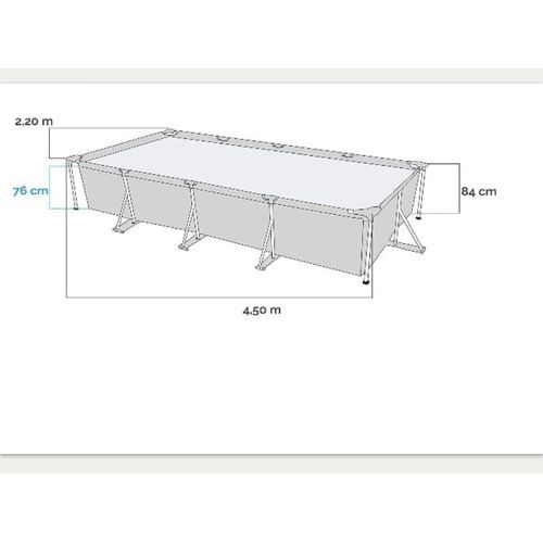 Metal Frame Rectangular  Pool 4.5m X 2.2m X 84cm - Blue