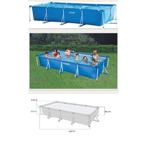 Metal Frame Rectangular  Pool 4.5m X 2.2m X 84cm - Blue
