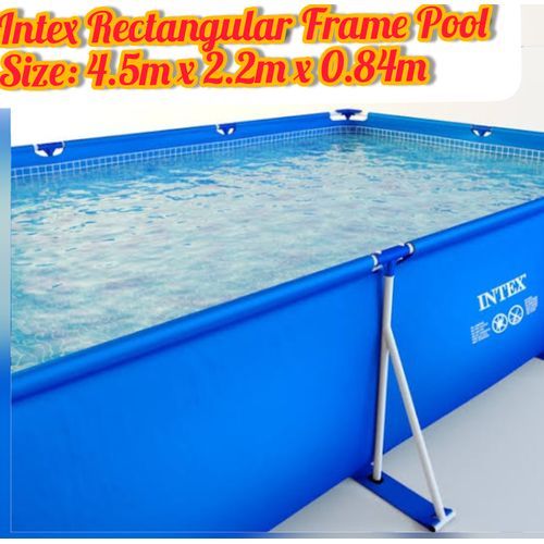 Metal Frame Rectangular  Pool 4.5m X 2.2m X 84cm - Blue