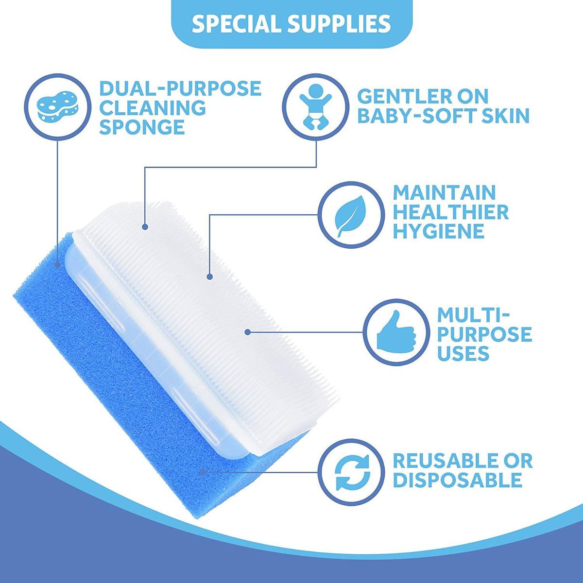 Baby Bath Sponge (6 Pieces) Soft Foam Washer with Cradle Cap Brush Body,Hair and Scalp Clean Gentle Baby Sensory Brush Bath Sponge Brush Multiple color
