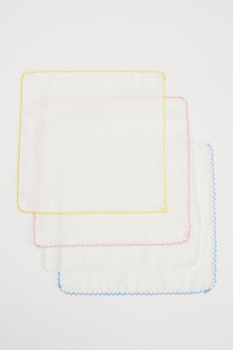 3 Piece Set Babygirl Regular Fit Bibs -Ecru