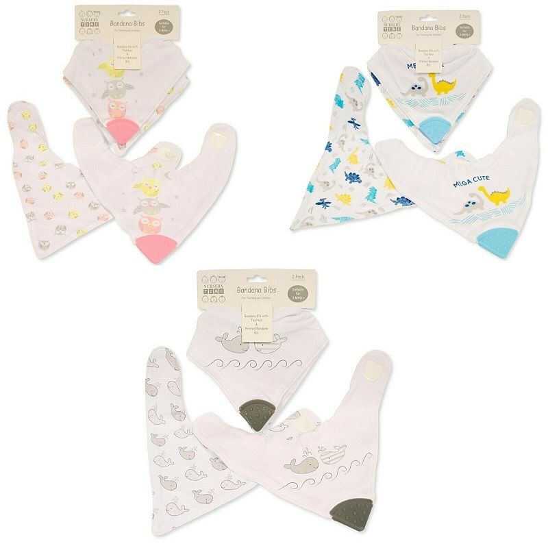 Bandana Teething Bib 2pack Dribble- Dino