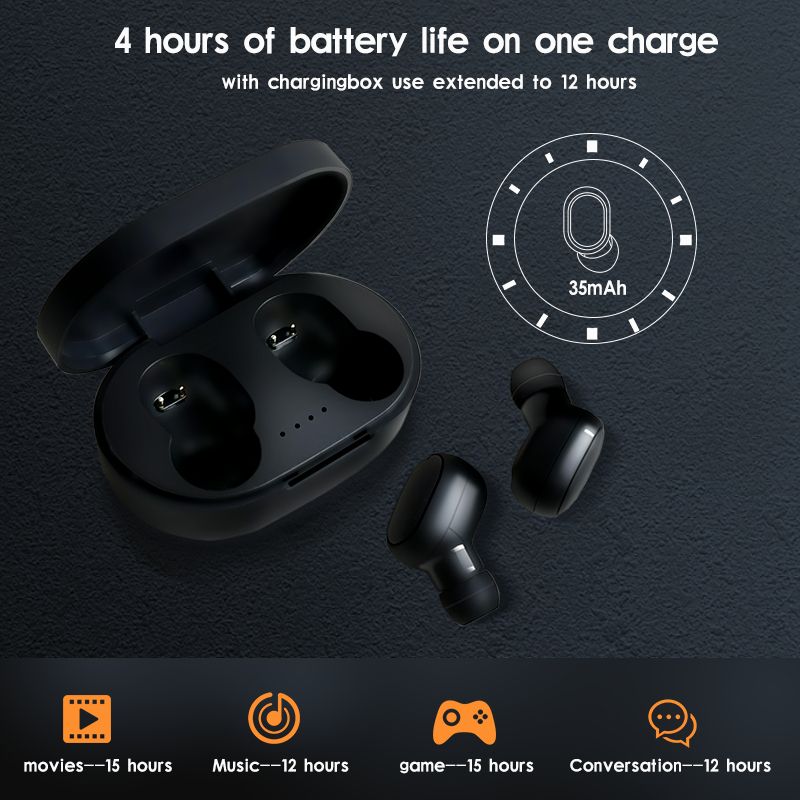 Wireless Earpods Bluetooth 5.2 Button Control Earbuds