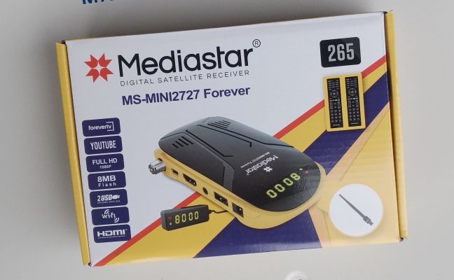 Mediastar H265 HD FTA + Many Account + Free Wifi Stick