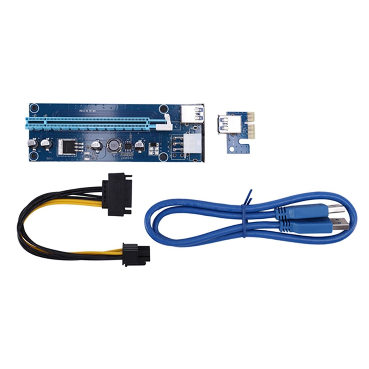 Pci-E Express 1X 4X 8X 16X Extender Riser Card Adapter 6 Pin Dc-Dc Power Cable Gpu Riser Card Adapter For Eth Bitcoin Mining