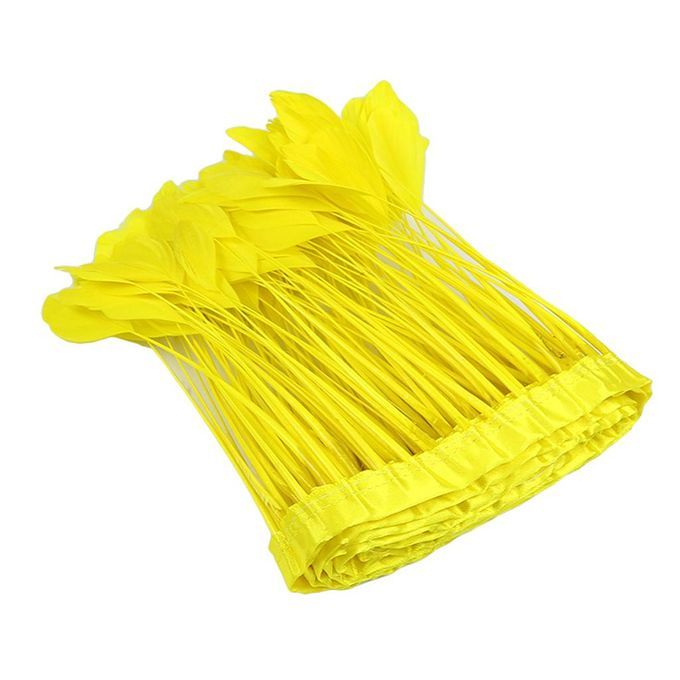 2m 15-20cm Yellow Marabou Hackle Feather Fringe Trims Ribbon Sewing B