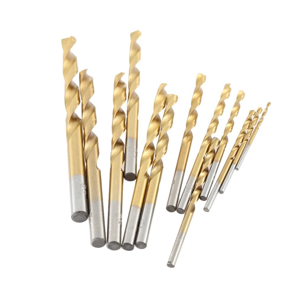 13pcs/set HSS Plating Titanium Twist Drill Bit Set Metric System 1.5-6.5mm High Quality Woodworking Wood Metal Drilling Tool