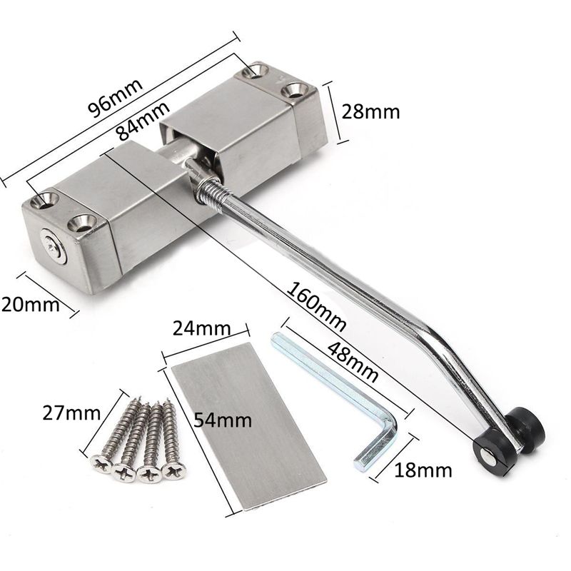 Spring Door Closers Mute Stainless Steel Adjustable Speed