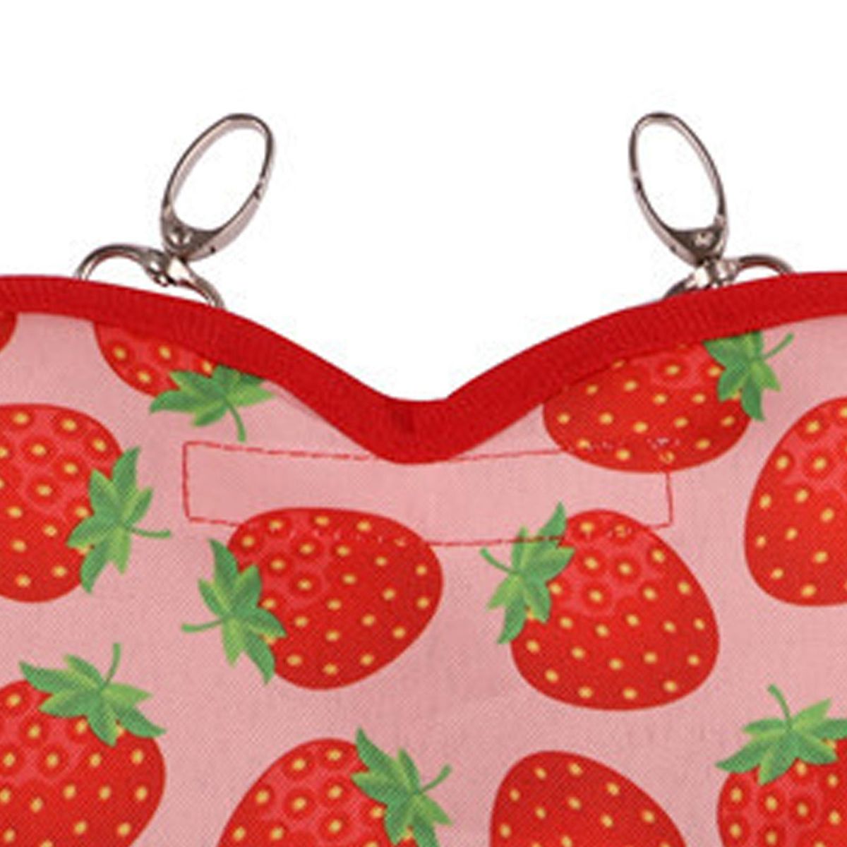 Durable Rabbit Hay Feeder Bag Love Shaped Hanging Feeding Pouch Red