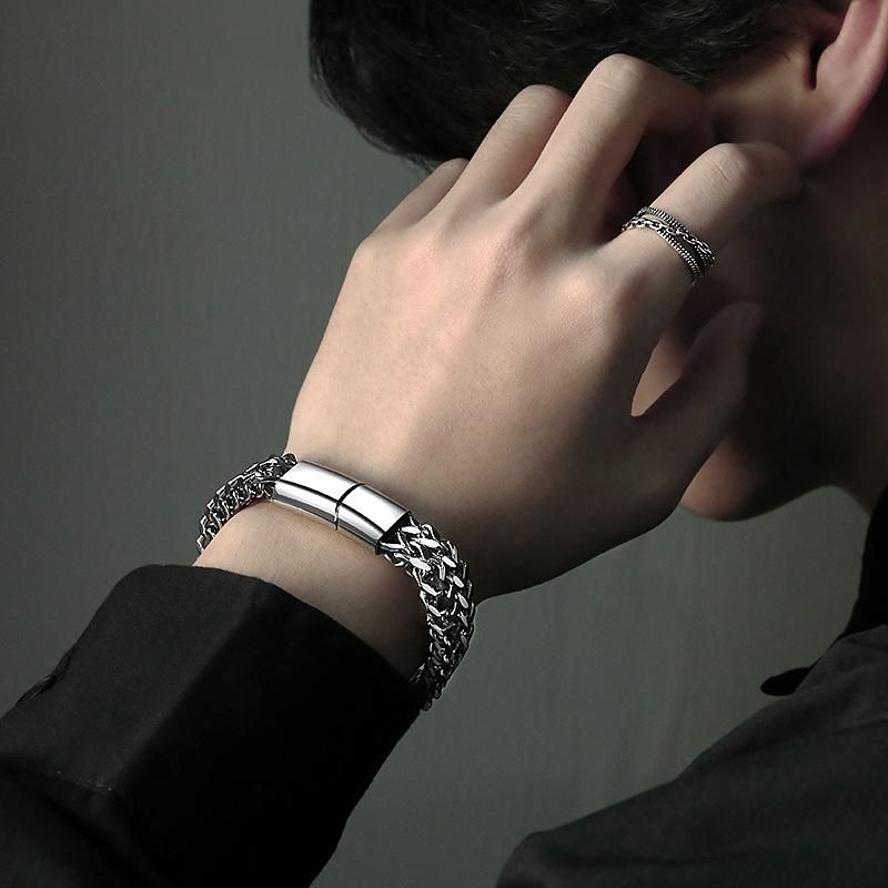 Men's and Women's Titanium Steel Cuban Chain Bracelet