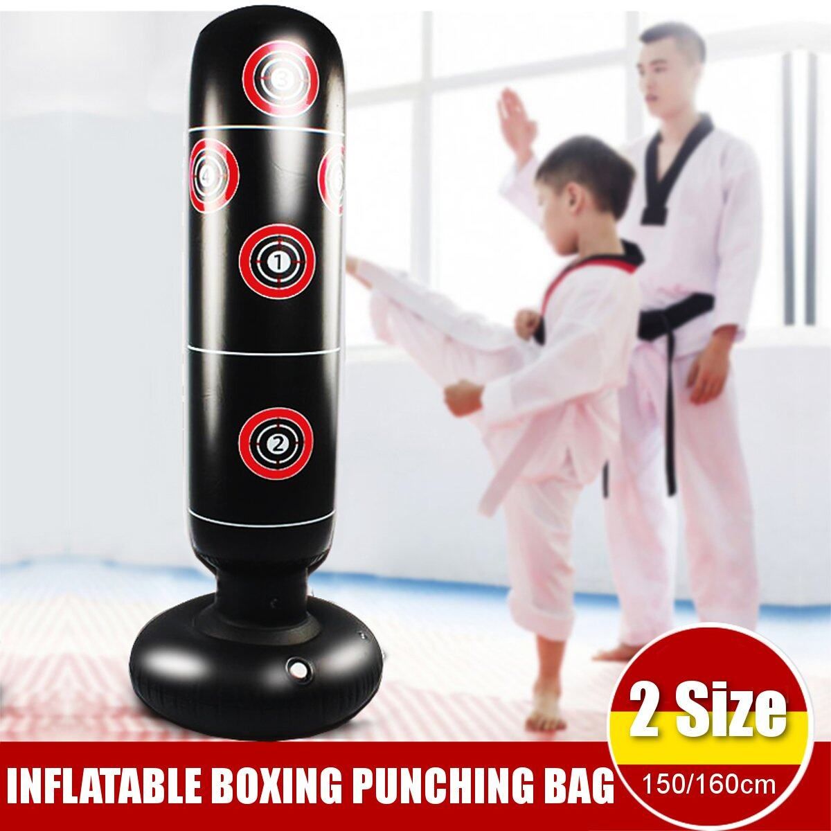 1.5/1.6M PVC Inflatable Punching Bag Standing Water Base Children/Adult Boxing Free Tumbler Training Relief Back Sandbag Home Gym Fitness Tool 1.5M