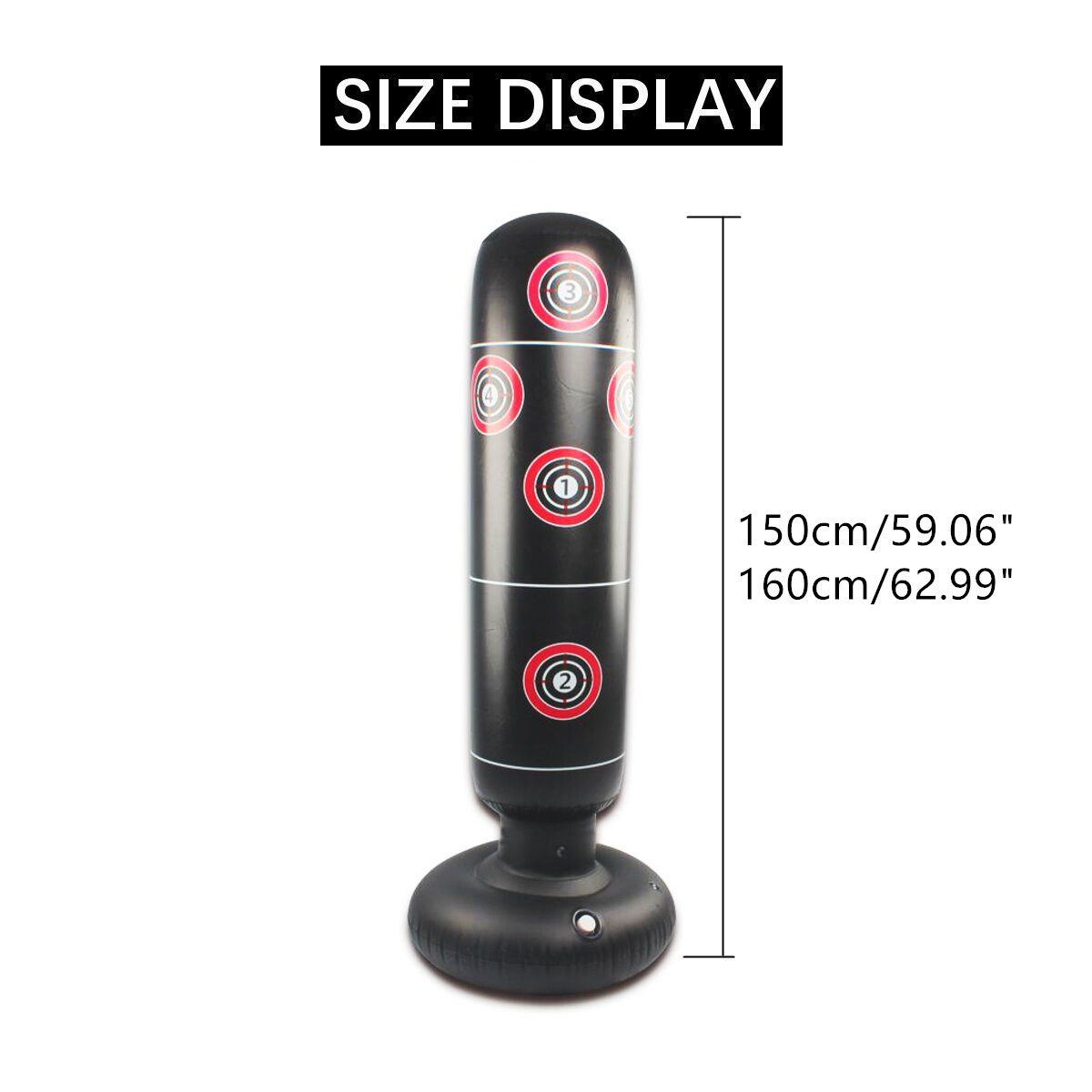 1.5/1.6M PVC Inflatable Punching Bag Standing Water Base Children/Adult Boxing Free Tumbler Training Relief Back Sandbag Home Gym Fitness Tool 1.5M