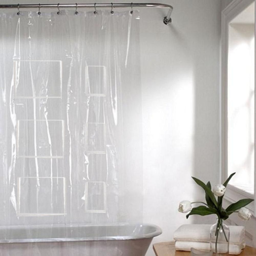 Curtain for Bathroom Shower Plastic Eva Transparent White
