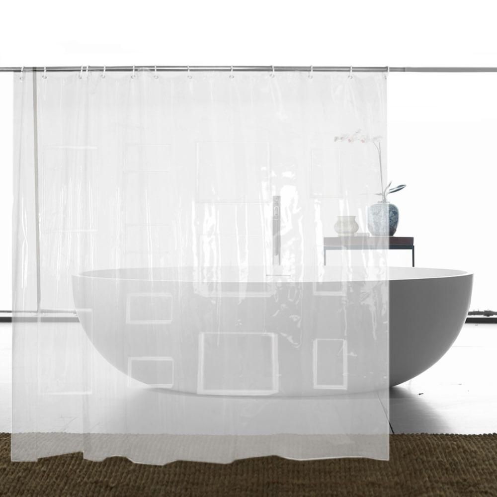 Curtain for Bathroom Shower Plastic Eva Transparent White