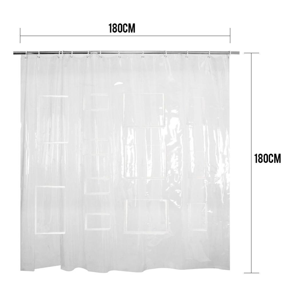 Curtain for Bathroom Shower Plastic Eva Transparent White