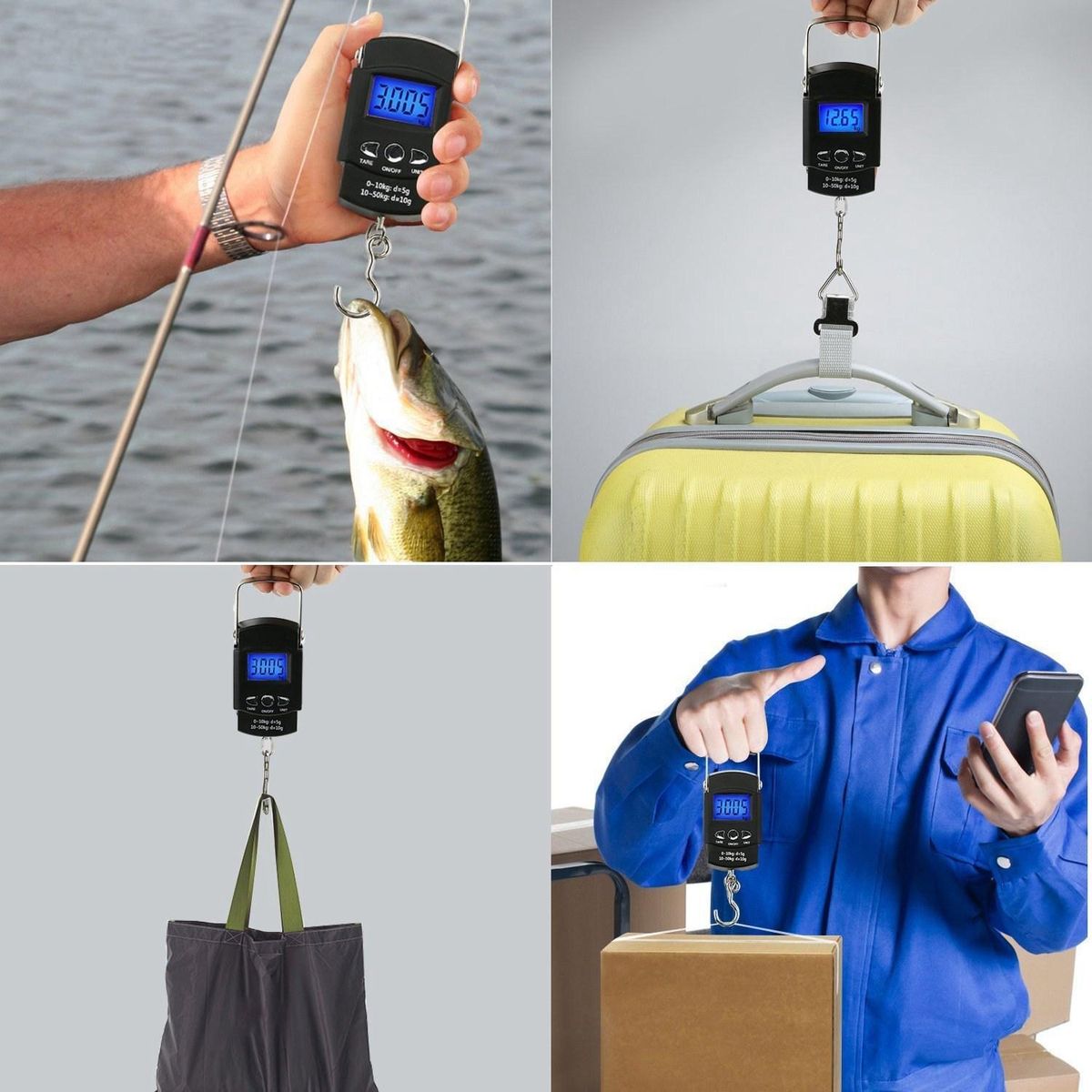 50Kg x 0.01Kg Electronic Digital Handing Mini Pocket Scale 10G Portable Luggage Travel Fishing Scale Kitchen Hook Balance Weighing