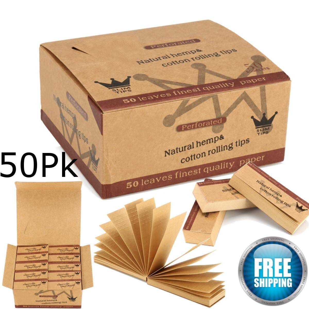 50 Booklet Hornet Brown Smoking Perforated Rolling Filter Tips Paper Size 60*21MM