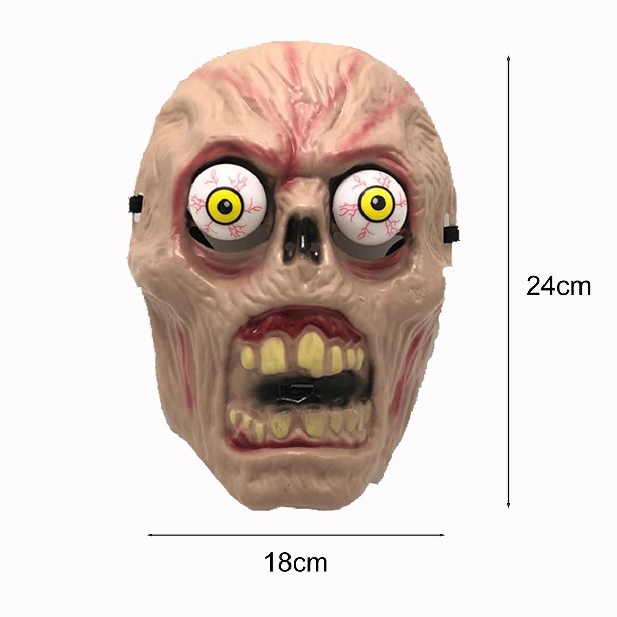 Spooky Halloween Face Mask Zombie Headgear with Realistic Bulging Eyes