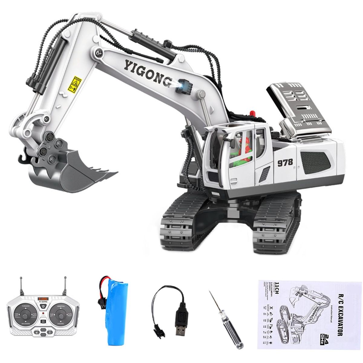 Remote Control Excavator RC Car Dumper Bulldozer Toys Red