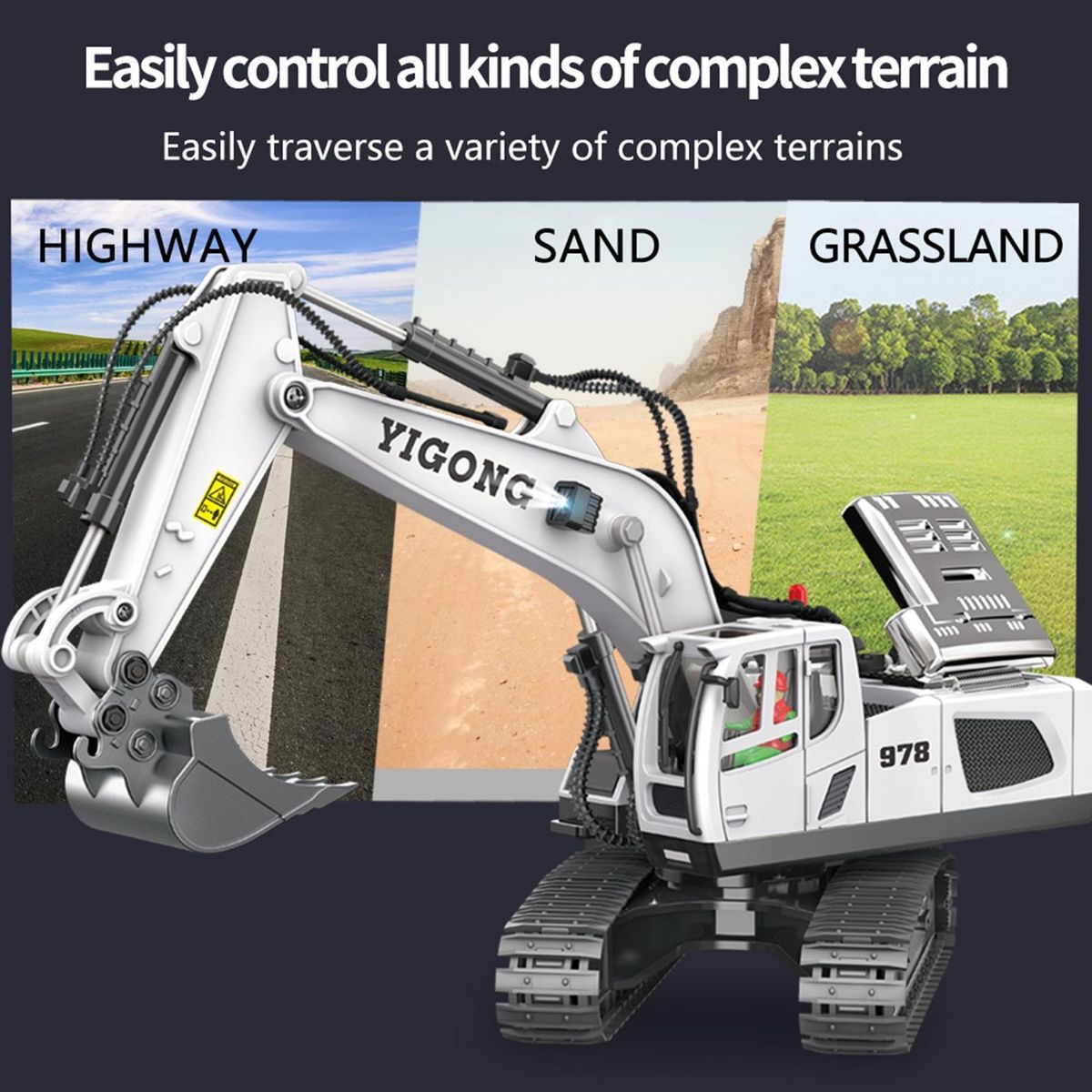 Remote Control Excavator RC Car Dumper Bulldozer Toys Red
