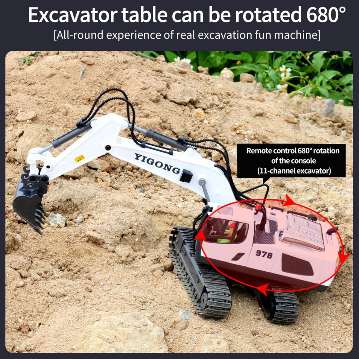 Remote Control Excavator RC Car Dumper Bulldozer Toys Red