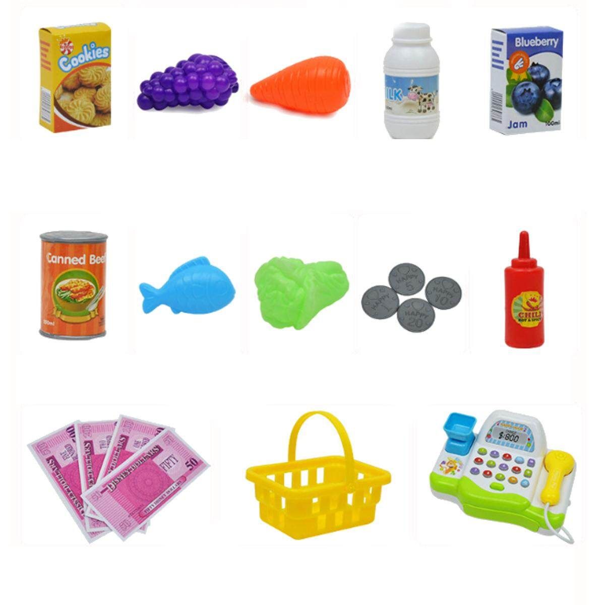 Supermarket Till Kids Cash Register Toy Gift Set Child Girl Shop Role Play Pink