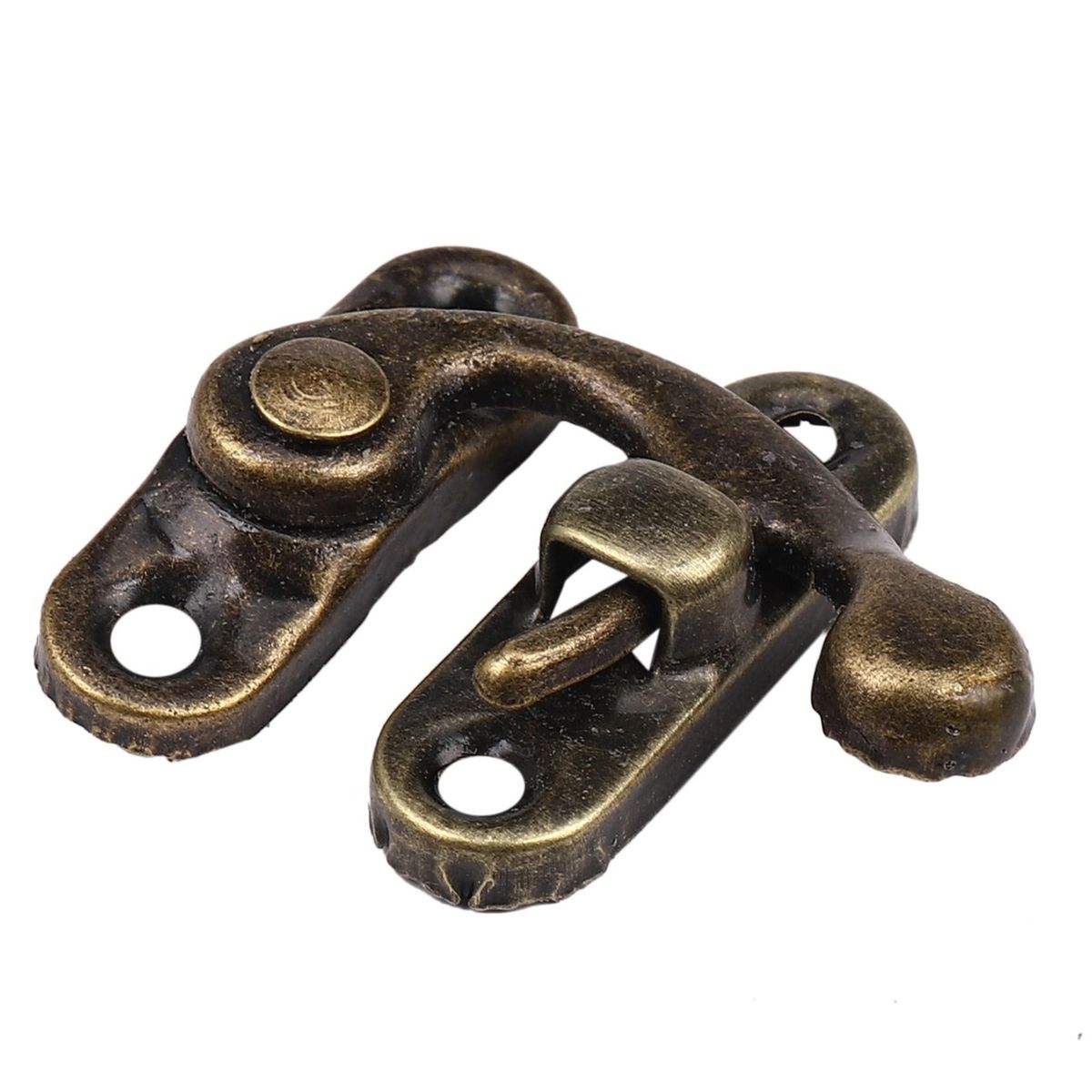 100PCS Vintage Metal Hardware Furniture Wooden Box Leather Bag Hardware Decorative Latch Clasps Lock Padlock Hasp with Screws