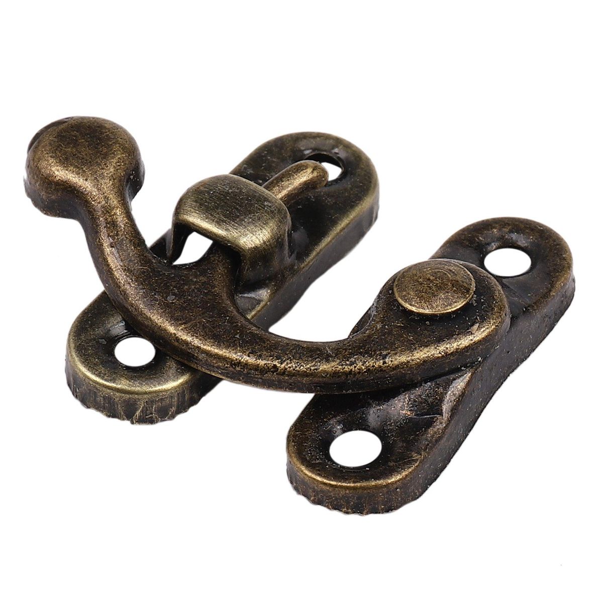 100PCS Vintage Metal Hardware Furniture Wooden Box Leather Bag Hardware Decorative Latch Clasps Lock Padlock Hasp with Screws