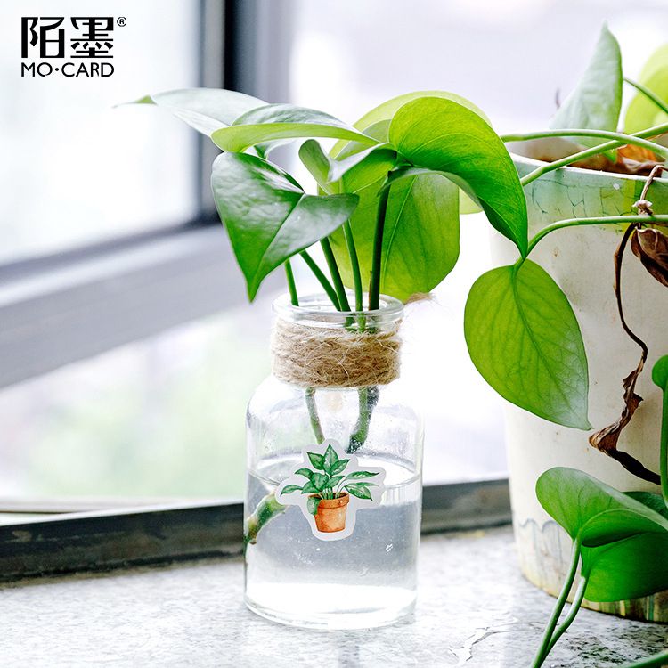 45 Pcs/pack Green Potted Plant Decorative Washi St