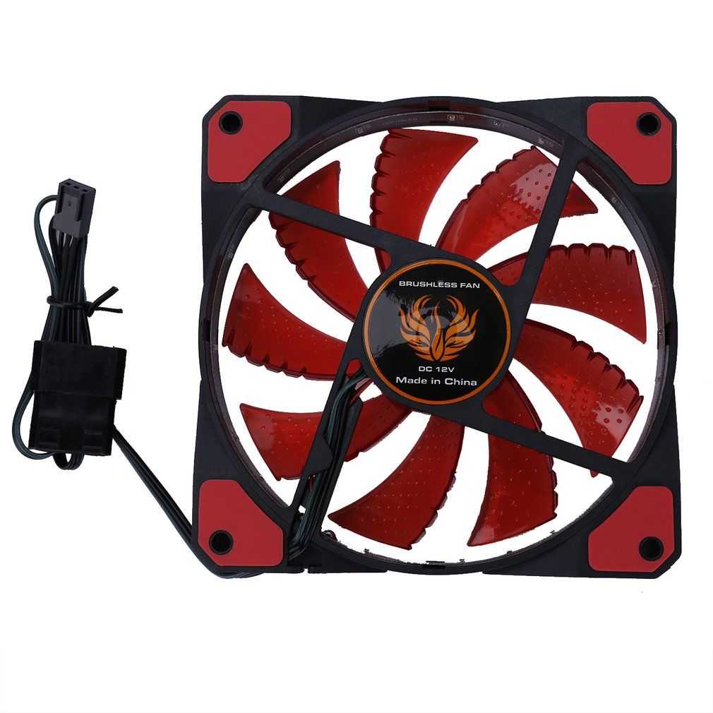 OR 120mm LED Ultra Silent Computer PC Case Fan 15 LEDs 12V Easy Installed Black